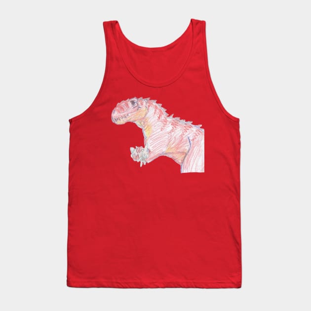 The T-Rex and the Fuzzy Bunny Tank Top by TonyBreeden